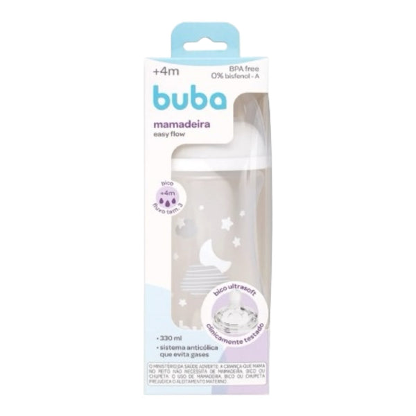 Mamadeira Buba Easy Flow Nuvem +4M - Branca - 330 Ml