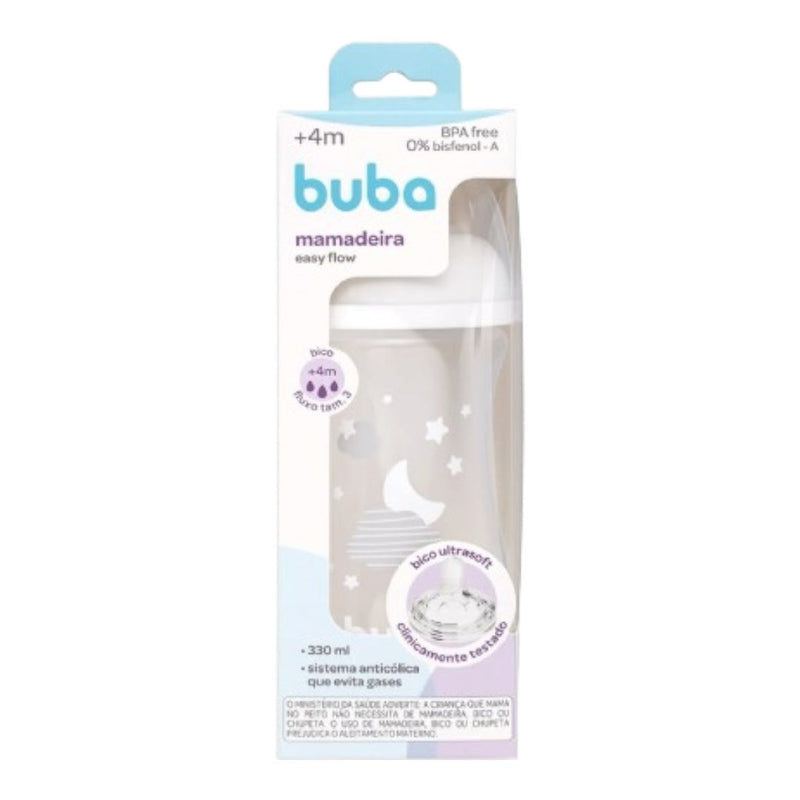 Mamadeira Buba Easy Flow Nuvem +4M - Branca - 330 Ml
