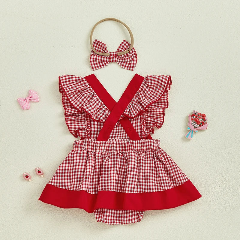 Vestido Infantil  Xadrez Moranguinhos