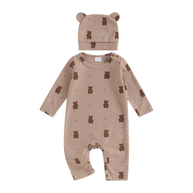 Macacão Infantil Ursinhos + Touqinha