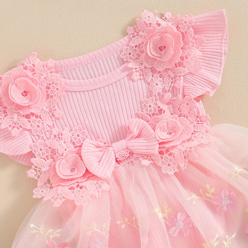 Body Infantil Feminino Floral Lacinho + Faixinha