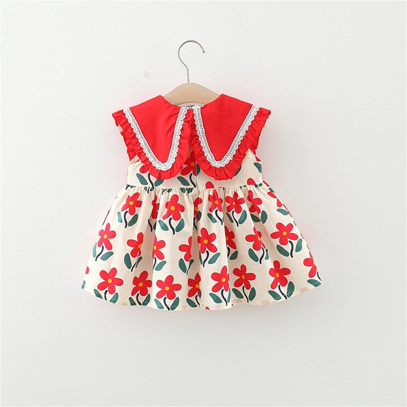 Vestido Infantil Gola e Florzinhas