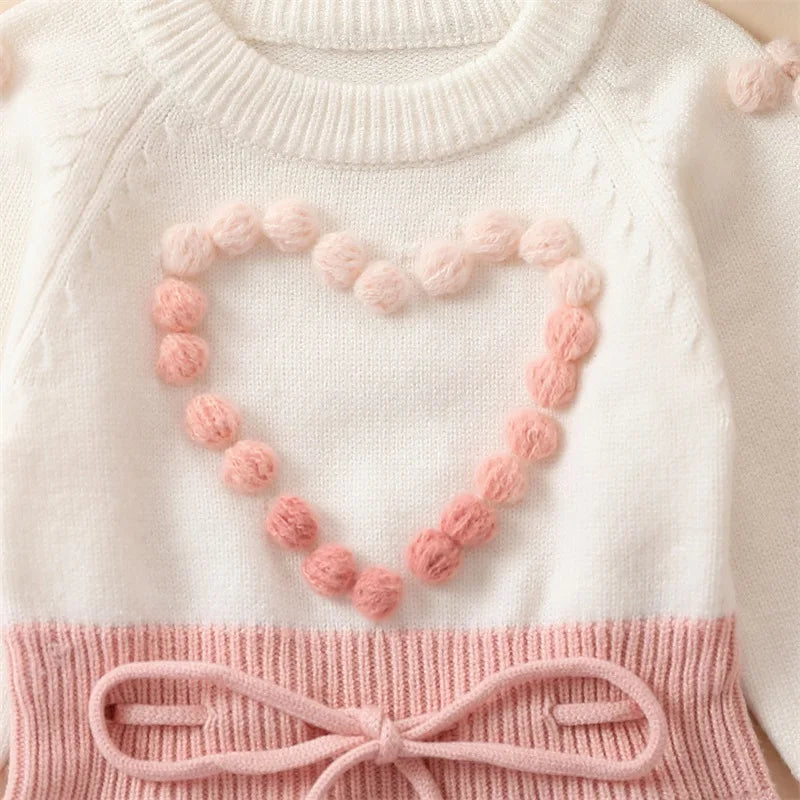 Body Infantil Feminino Tricô Coração