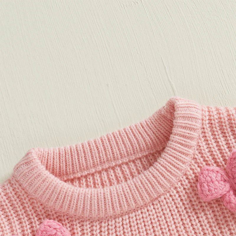 Suéter Infantil Feminino Tricô Lacinhos