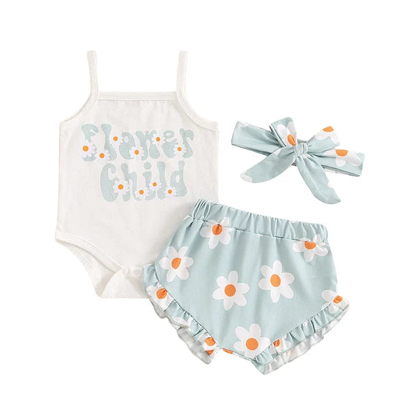 Conjunto Infantil Feminino Verão Florzinhas