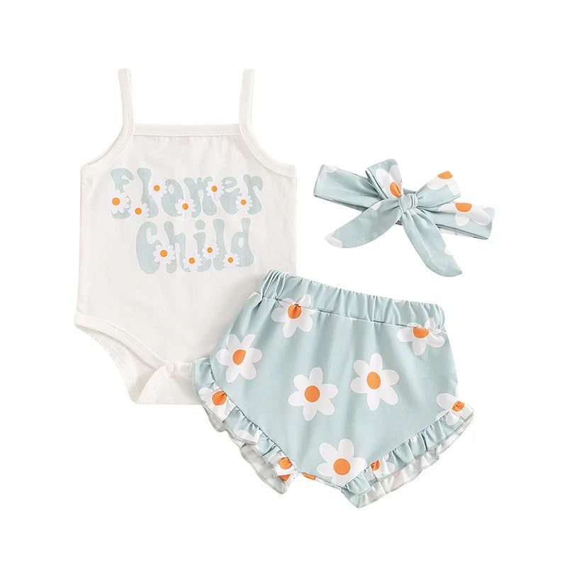 Conjunto Infantil Feminino Verão Florzinhas