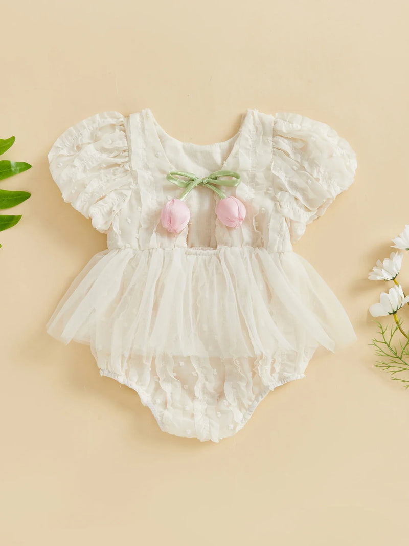 Body infantil Feminino Flor Babadinhos