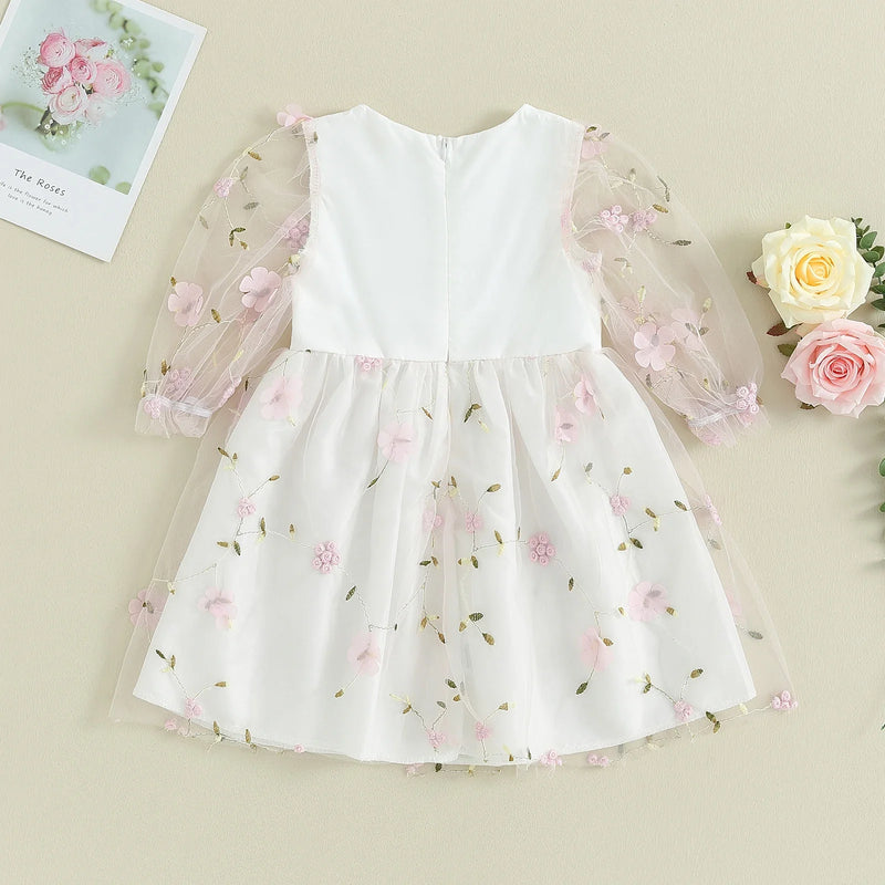Vestido Infantil Tule Floral