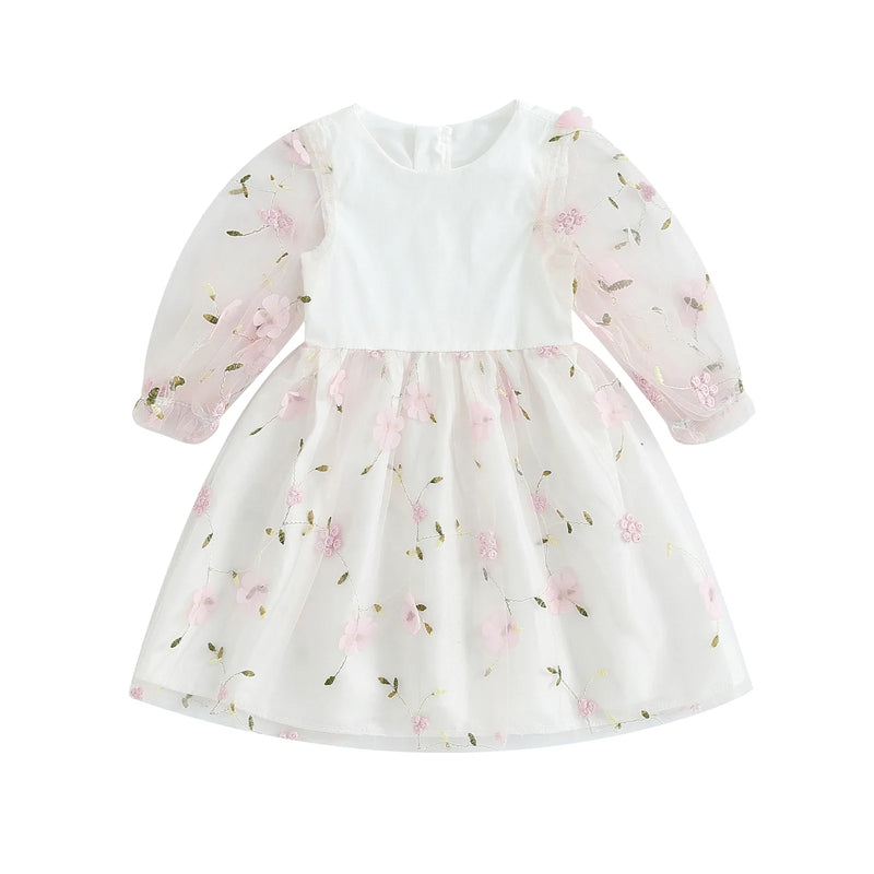 Vestido Infantil Tule Floral