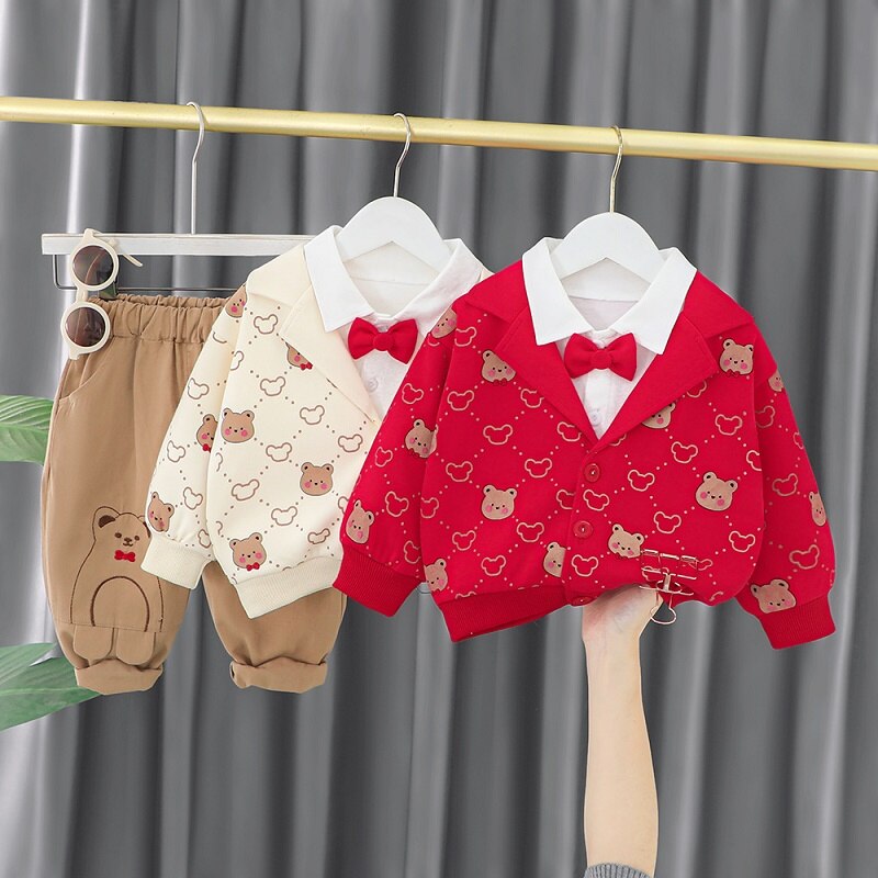 Conjunto Infantil Urso Gravatinha 3 Peças