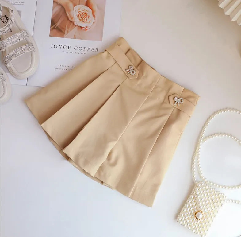 Conjunto Infantil Feminino Golinha Flor e Saia Laçinho