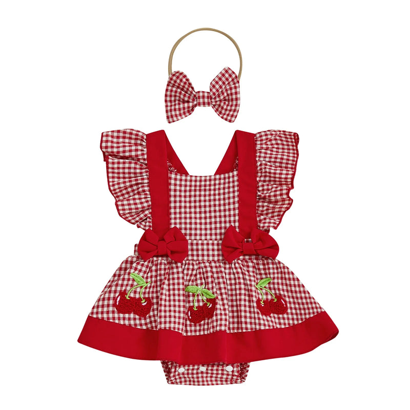 Vestido Infantil  Xadrez Moranguinhos