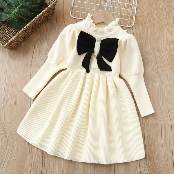 Vestido Infantil Tricô Laçinho