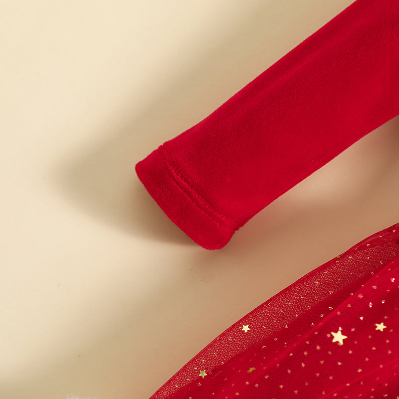 Vestido Infantil Natal Brilhante