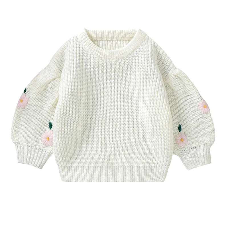 Blusa Infantil Feminina Tricô Florzinhas