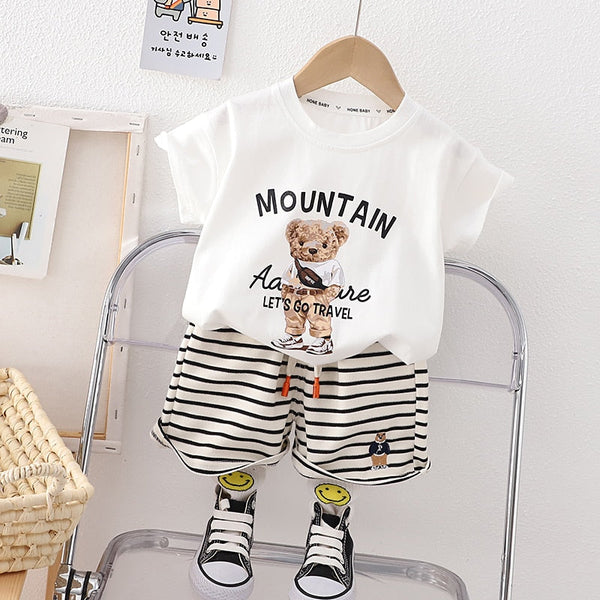 Conjunto Infantil Masculino Ursinho e Lístras