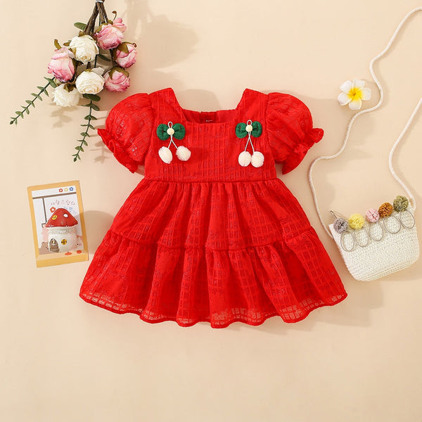 Vestido Infantil Floral Pom pomzinho