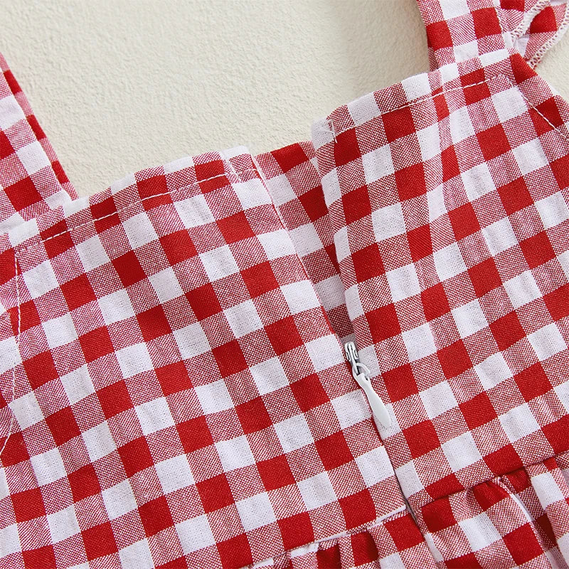 Conjunto Infantil Feminino Xadrez Cerejinhas