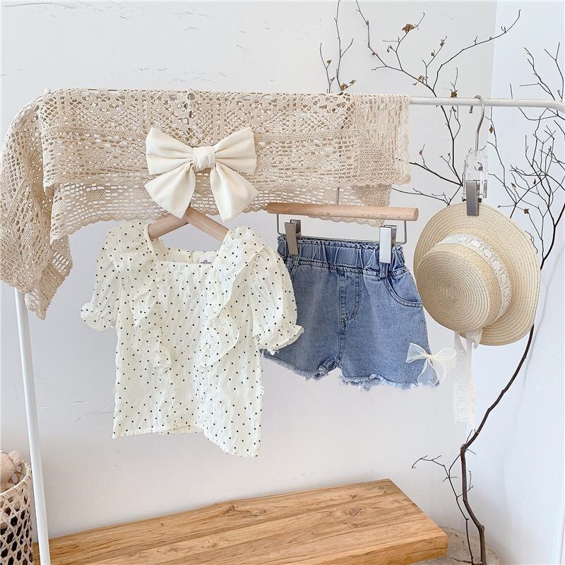 Conjunto Infantil Feminino Poá e Jeans