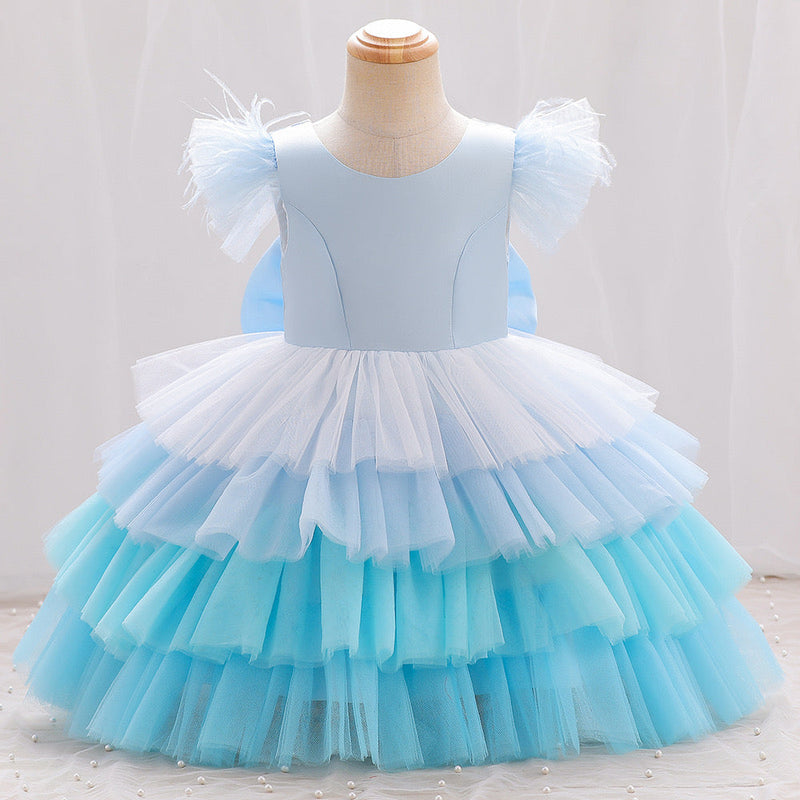 Vestido Infantil Tule Babadinhos e Laço
