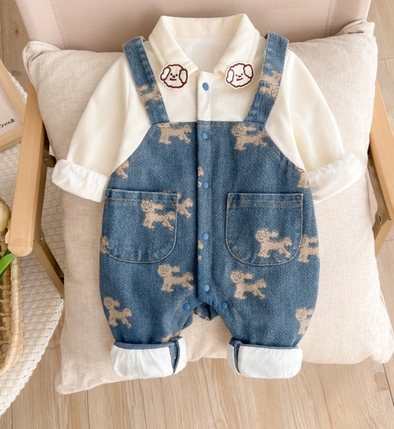Macacão Infantil Botões Cachorrinho