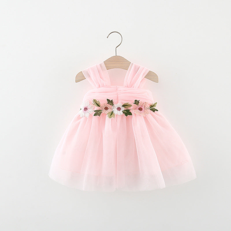 Vestido Infantil Florzinhas Tule