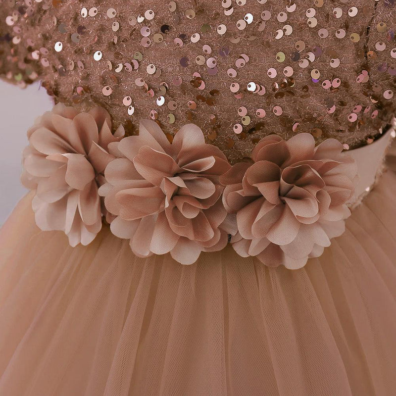 Vestido Infantil Brilhante Florzinhas