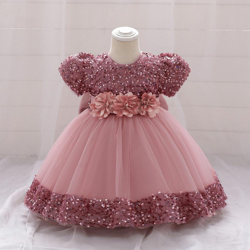 Vestido Infantil Brilhante Florzinhas