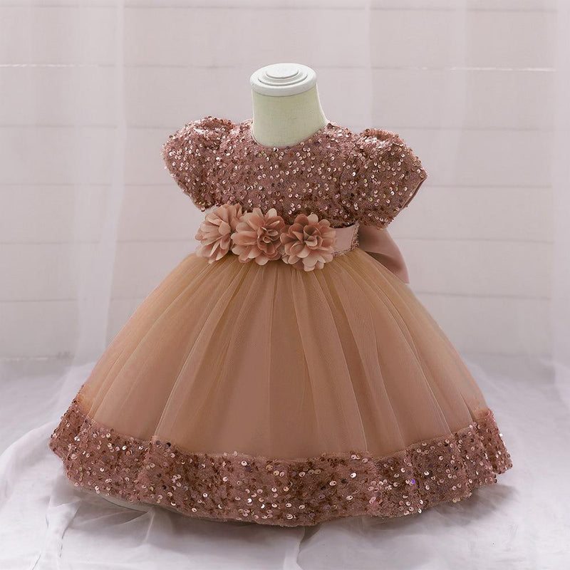 Vestido Infantil Brilhante Florzinhas