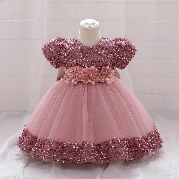 Vestido Infantil Brilhante Florzinhas