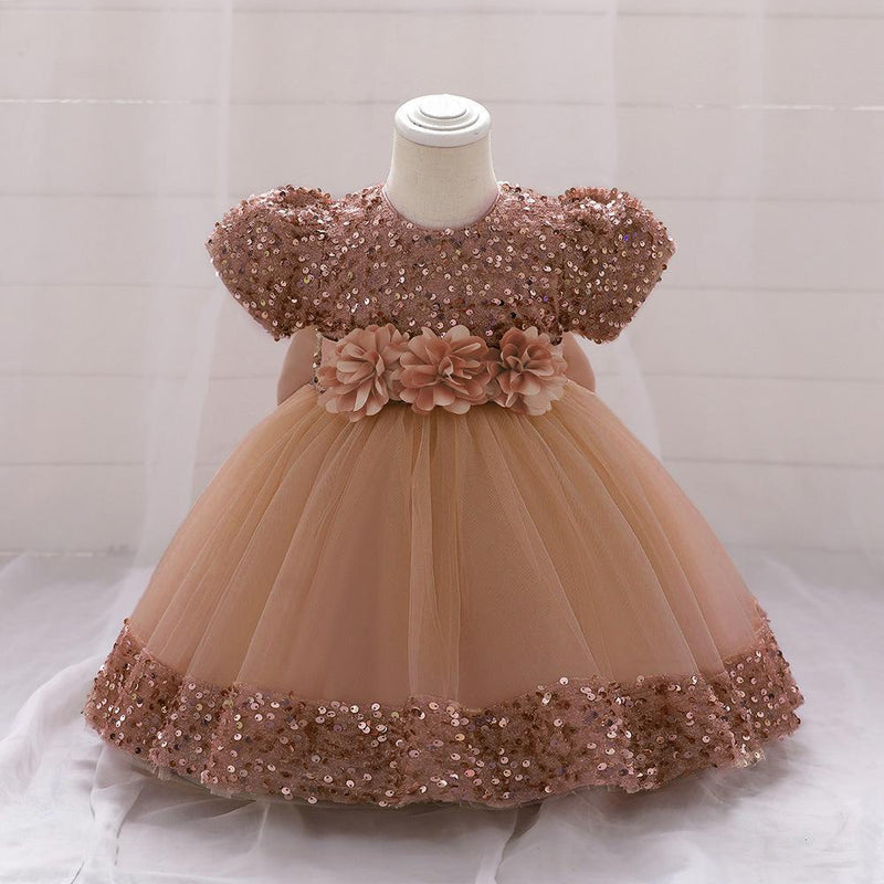 Vestido Infantil Brilhante Florzinhas