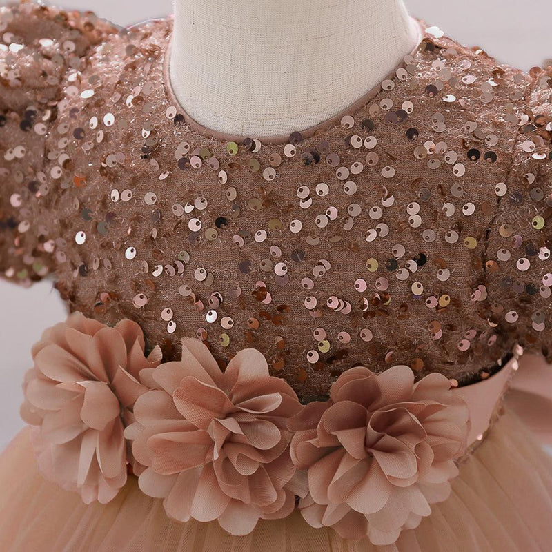 Vestido Infantil Brilhante Florzinhas