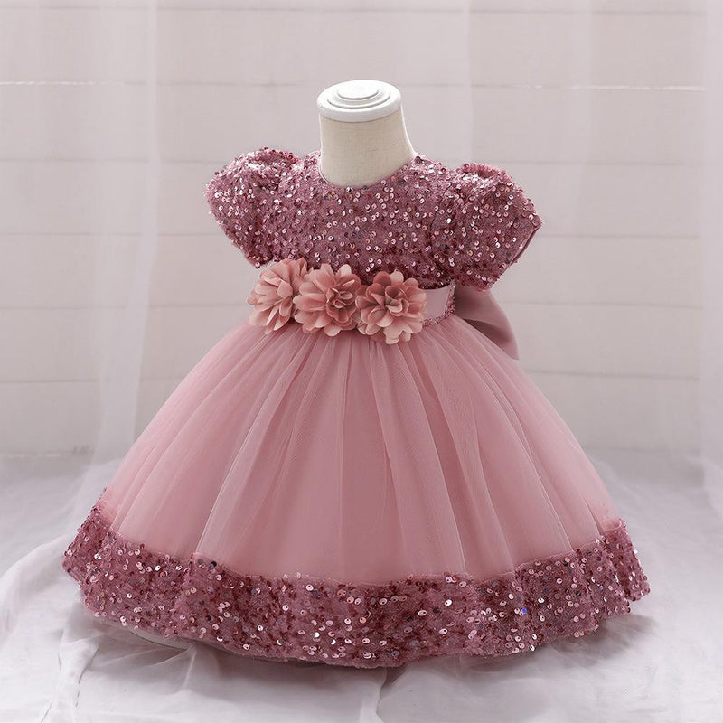Vestido Infantil Brilhante Florzinhas