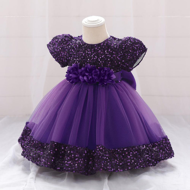Vestido Infantil Brilhante Florzinhas