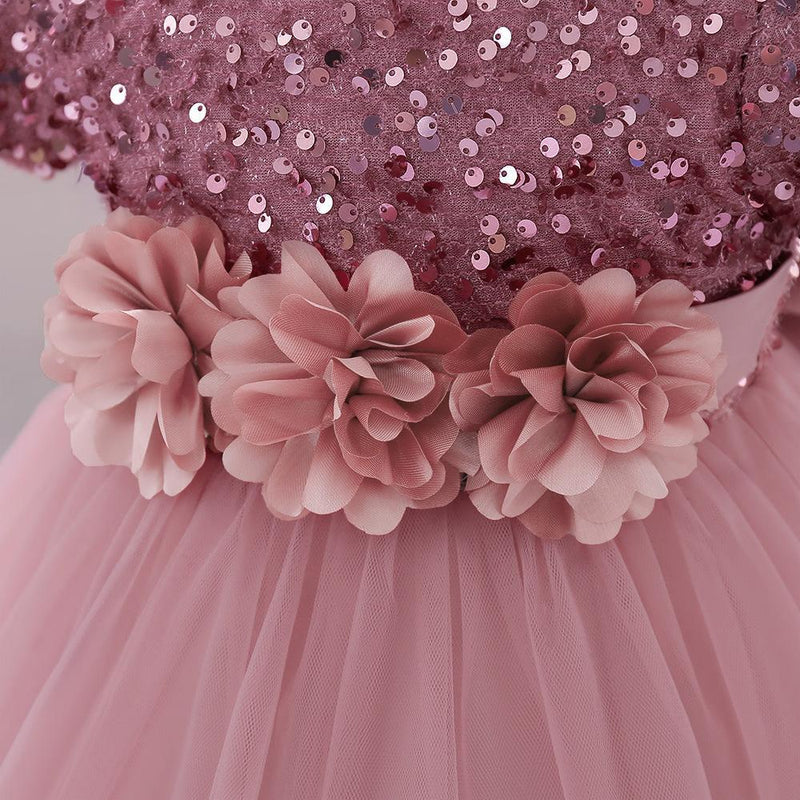 Vestido Infantil Brilhante Florzinhas