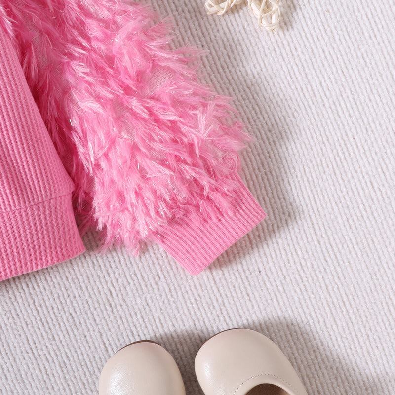 Conjunto Infantil Feminino Rosa Pelinhos