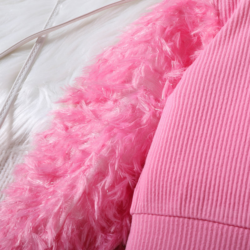 Conjunto Infantil Feminino Rosa Pelinhos