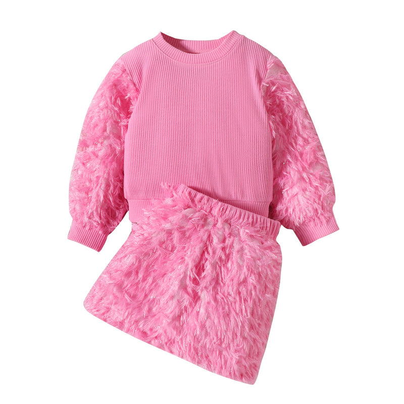 Conjunto Infantil Feminino Rosa Pelinhos