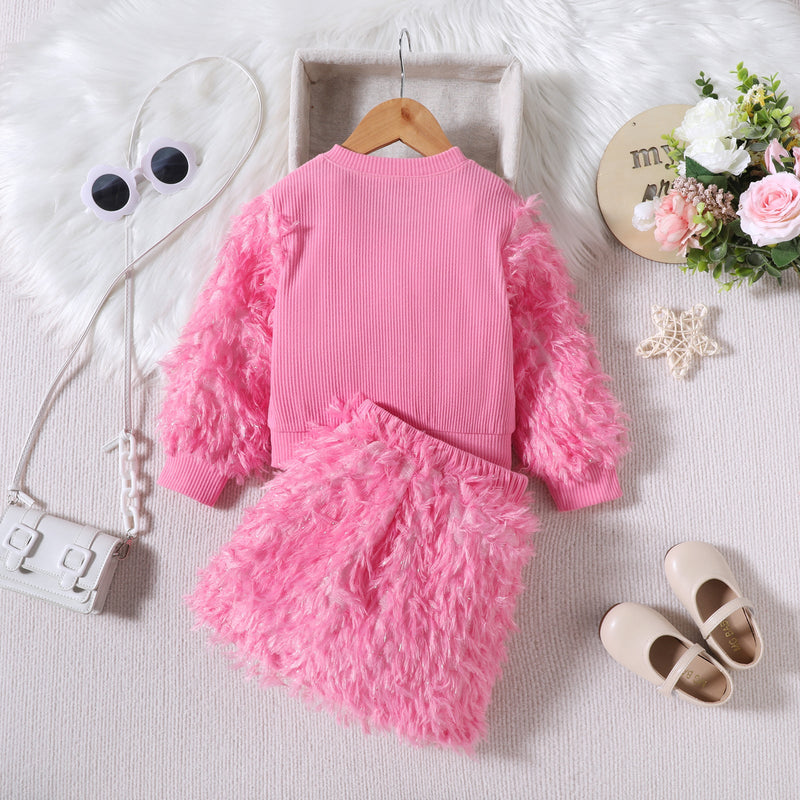 Conjunto Infantil Feminino Rosa Pelinhos
