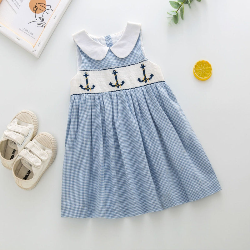 Vestido Infantil Azul Ancora