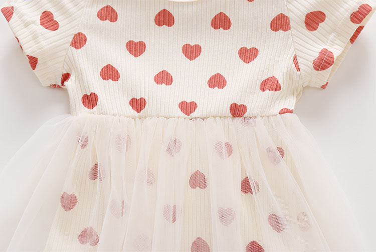 Body Infantil Tule Coraçõeszinhos