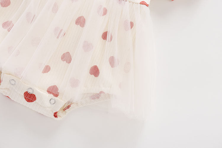 Body Infantil Tule Coraçõeszinhos