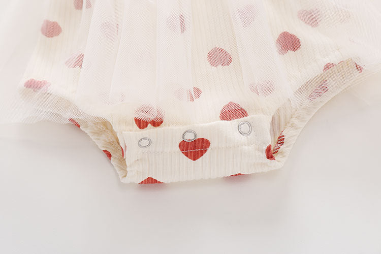 Body Infantil Tule Coraçõeszinhos