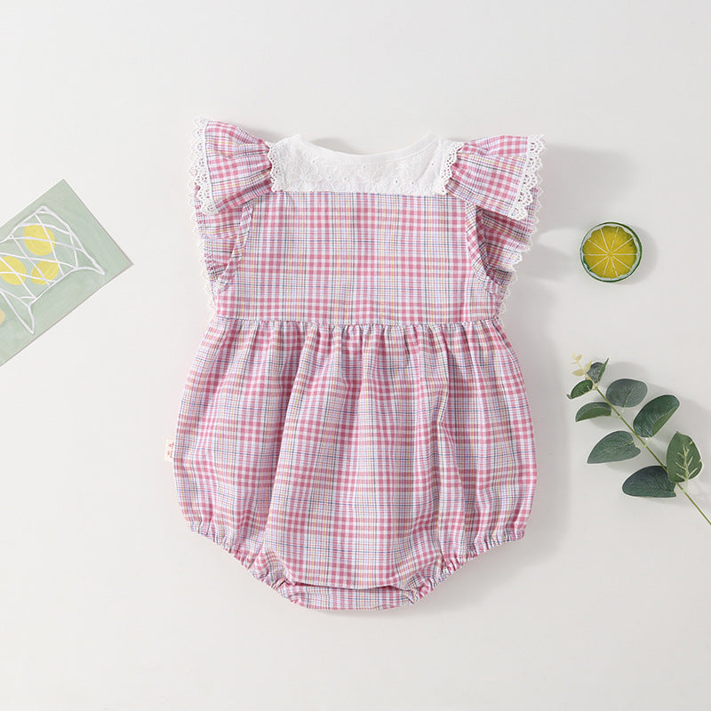 Body Infantil Feminino Xadrez Cordãozinho