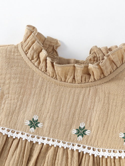 Body Infantil Bordadinho Flores