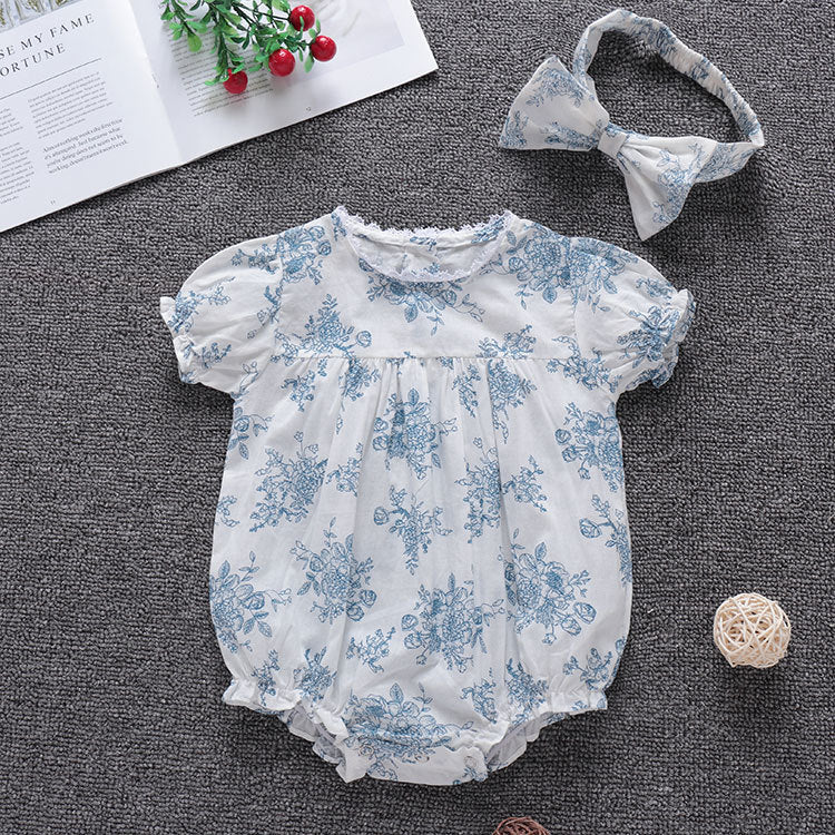 Body Infantil Floral + Laçinho