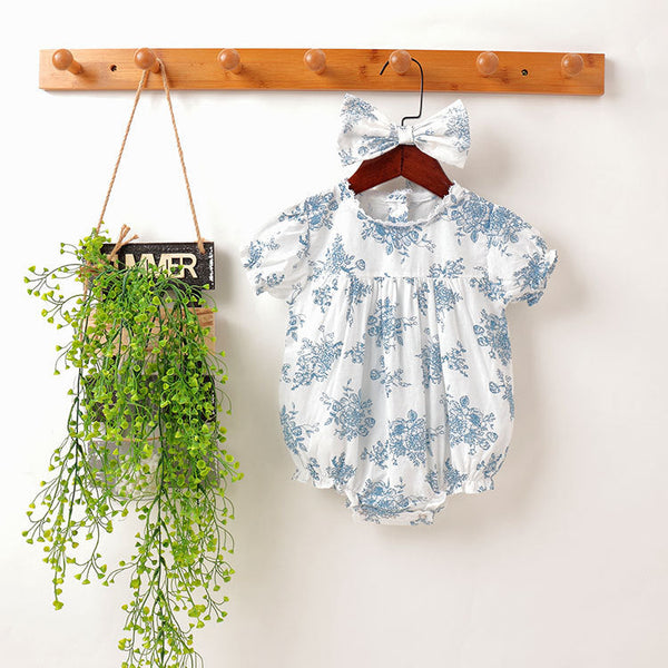 Body Infantil Floral + Laçinho