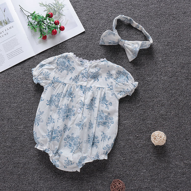 Body Infantil Floral + Laçinho