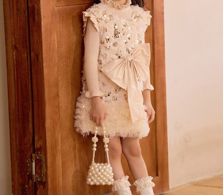 Vestido Infantil Lacinho Brilhos