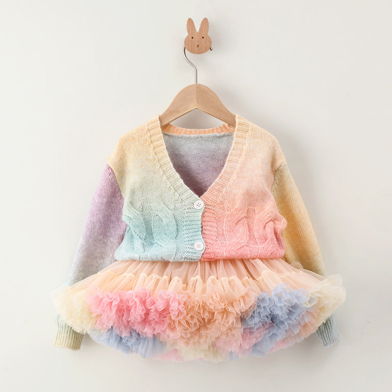 Saia + Cardigan Infantil Colors
